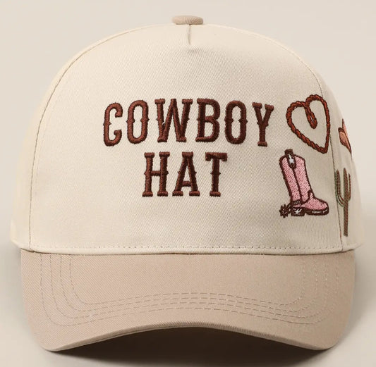 Cowboy Hat Cactus Heart Embroidery Trucker Hat
