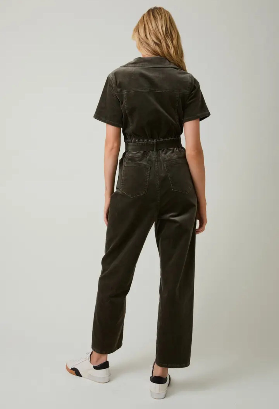 Half Sleeve Zip Up Utility Jumpsuit
