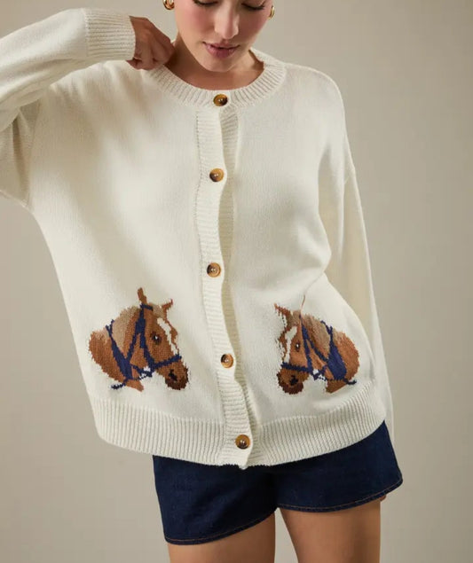 "Horse" Graphic Cardigan