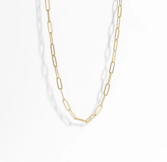 18K Gold Paperclip Chain Necklace