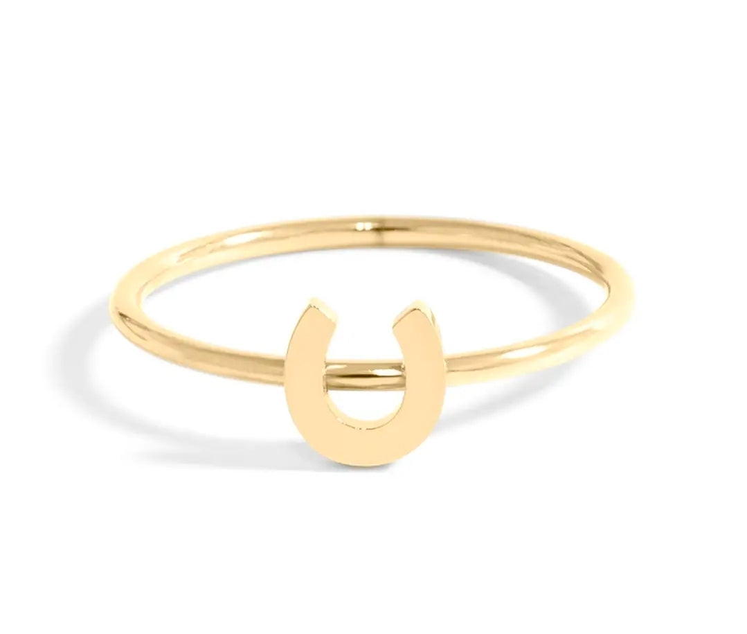 18K Gold Pvd Stainless Steel Horseshoe Stacking Ring Gold & Silver