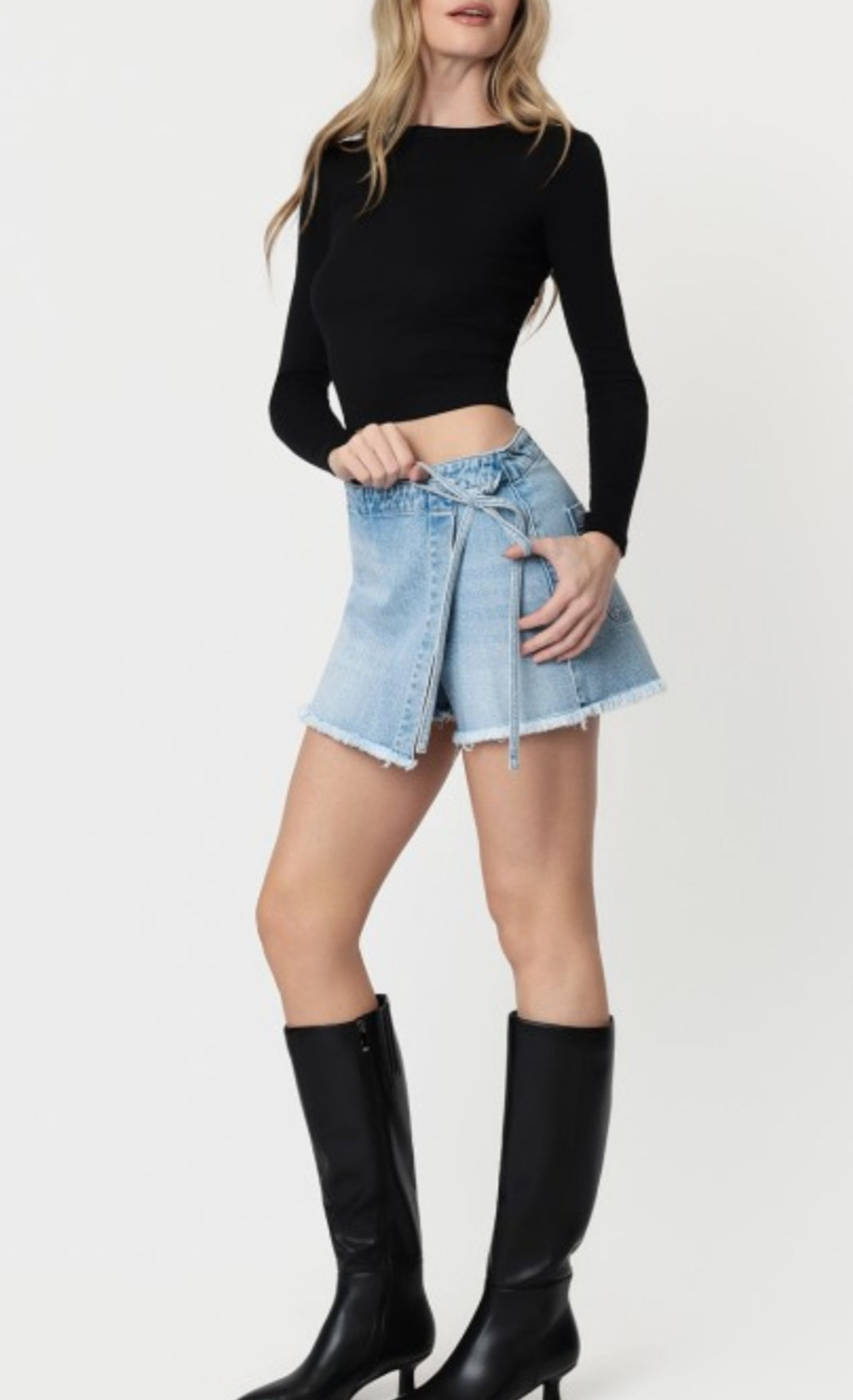 Flying Monkey HIGH RISE SIDE TIED WRAP SKORT