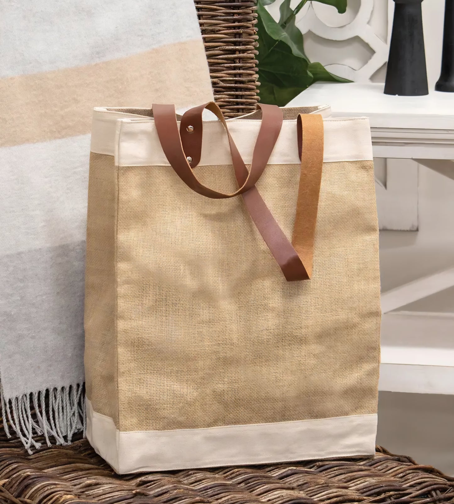 Ivory Bull & Co. Custom Jute Tote Bag