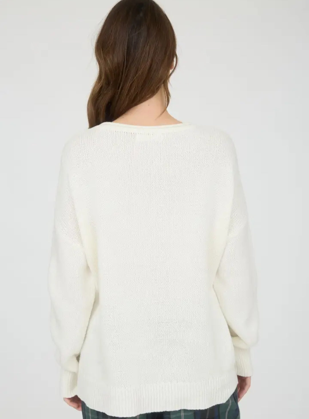Western Boot Long Sleeve Knit Sweater