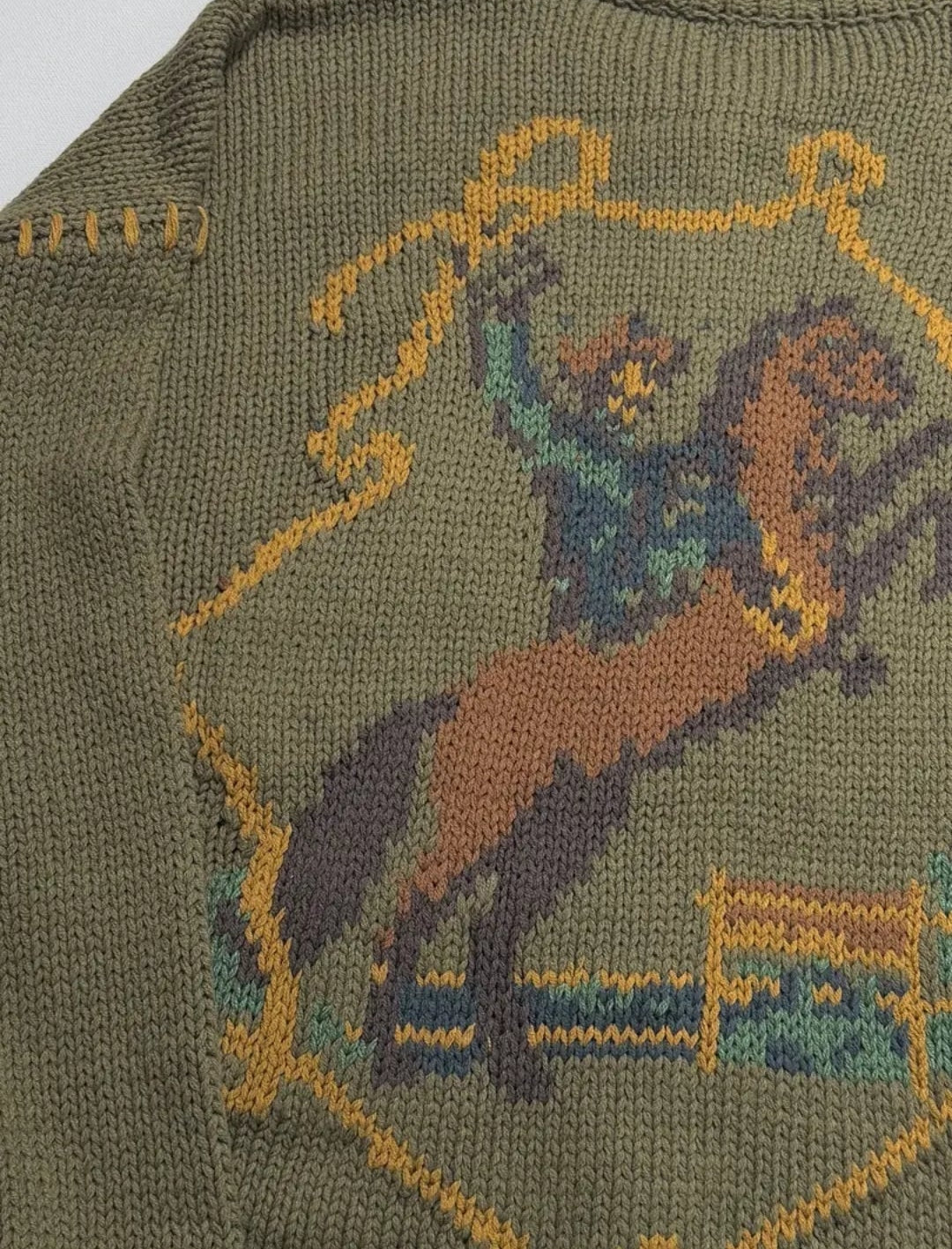 Equestrian Intarsia Cardigan
