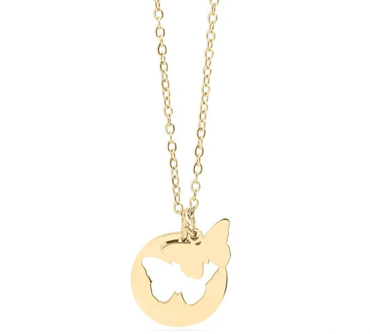 Buttertly Cutout Necklace - 18K Gold Pvd Stainless Steel