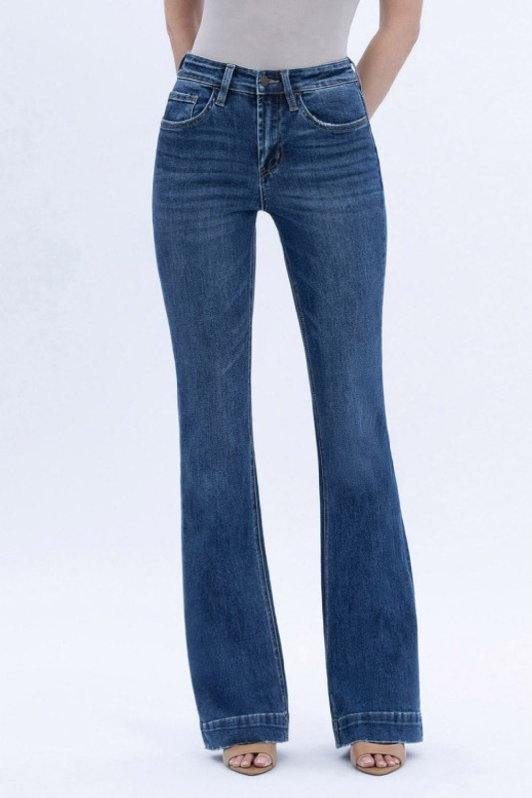 VERVET High Rise Trouser Hem Bootcut Jean