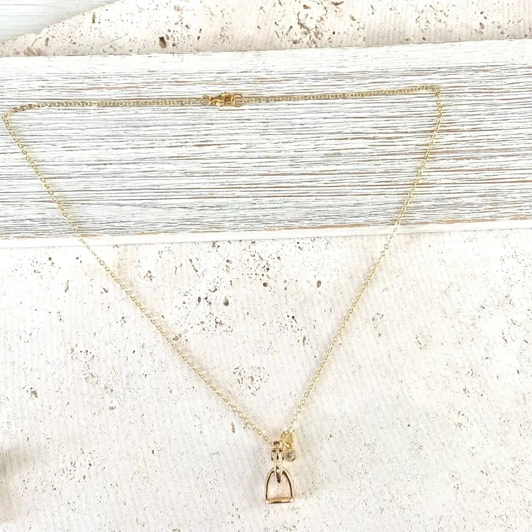 Horse Stirrup Necklace Gold/Silver