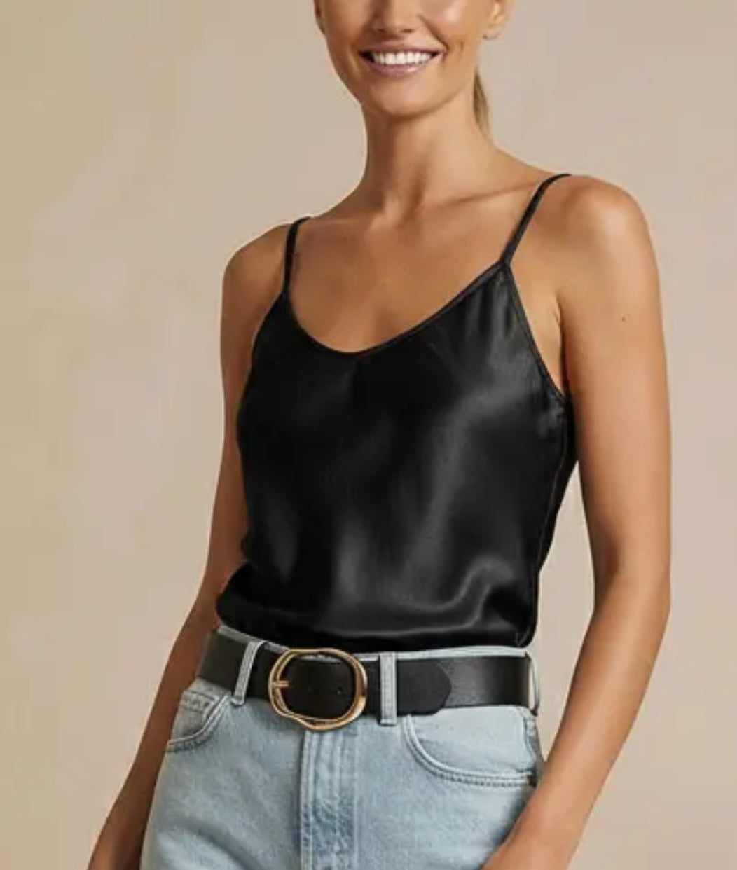 Black Satin Camisole