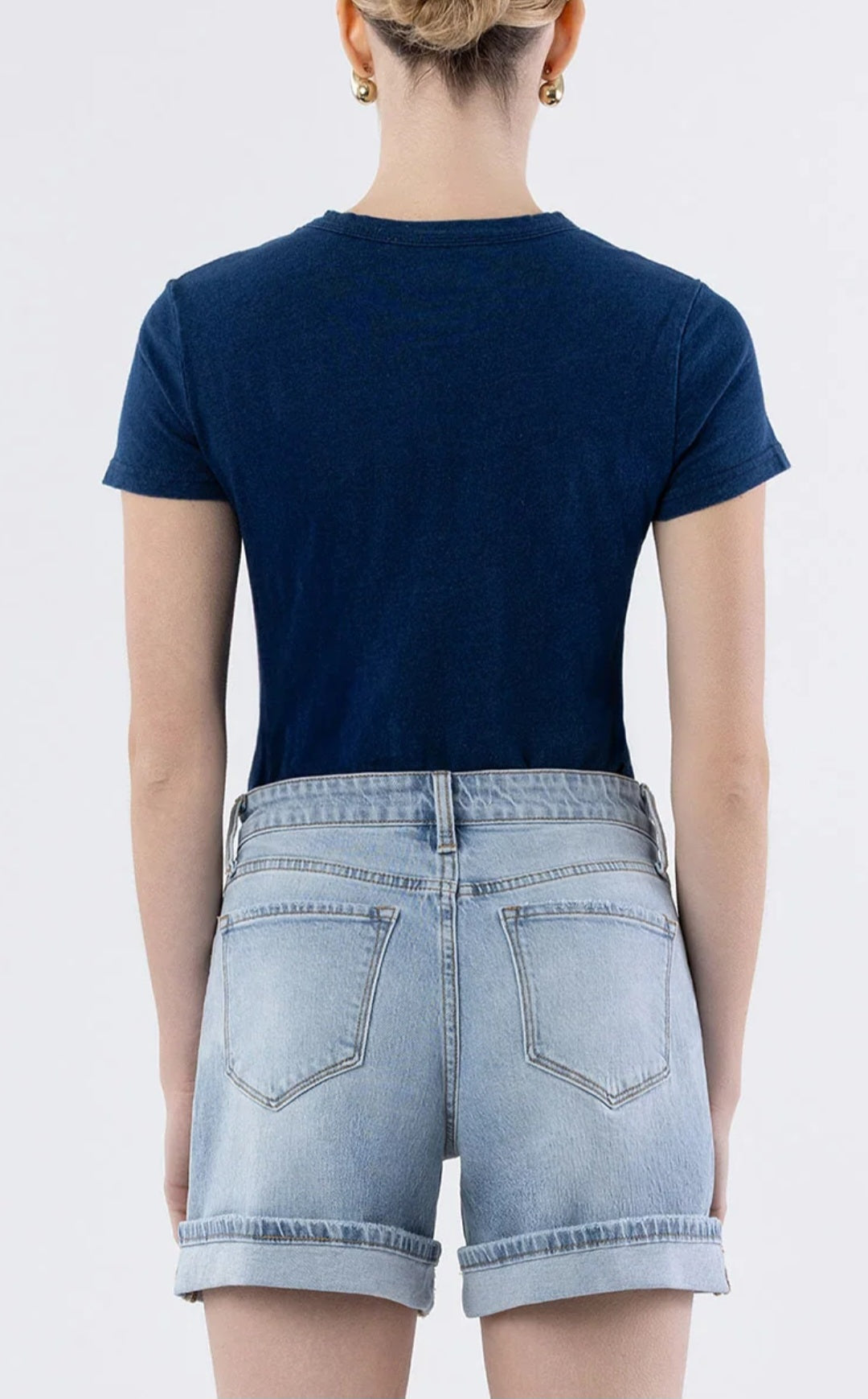 Dulcify Cuffed High Rise Denim Shorts