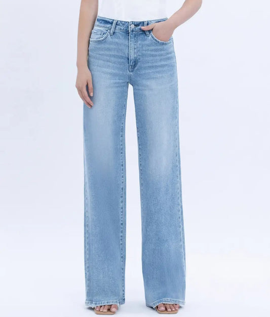 High Rise Full Length Wide Jeans by Flying Monkey