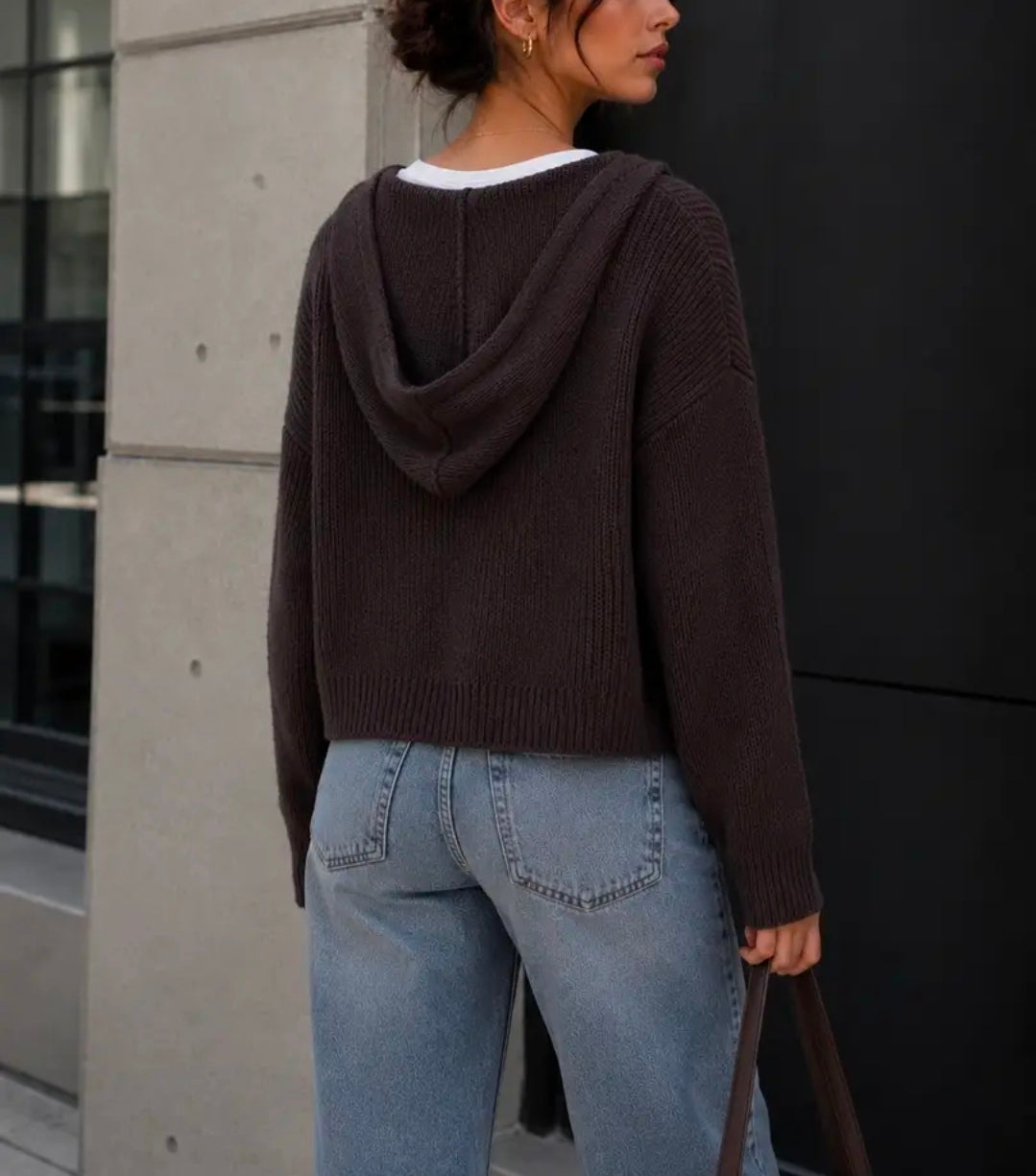 Knit Open Hoodie Cardigan