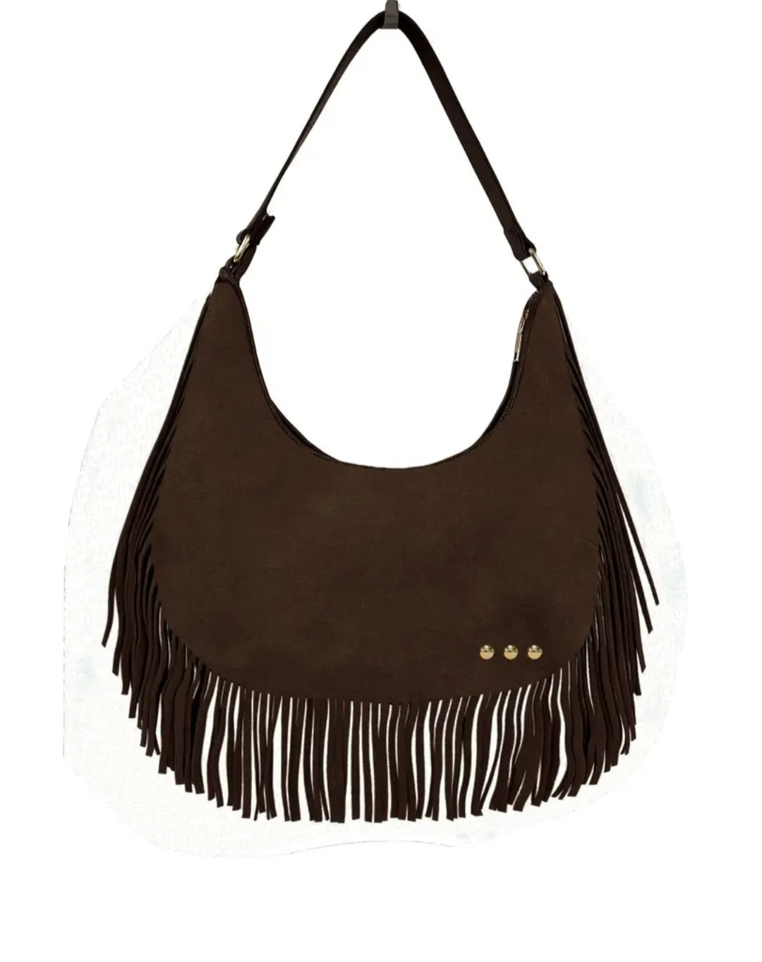 Loretta Suede Fringe Slouchy Bag