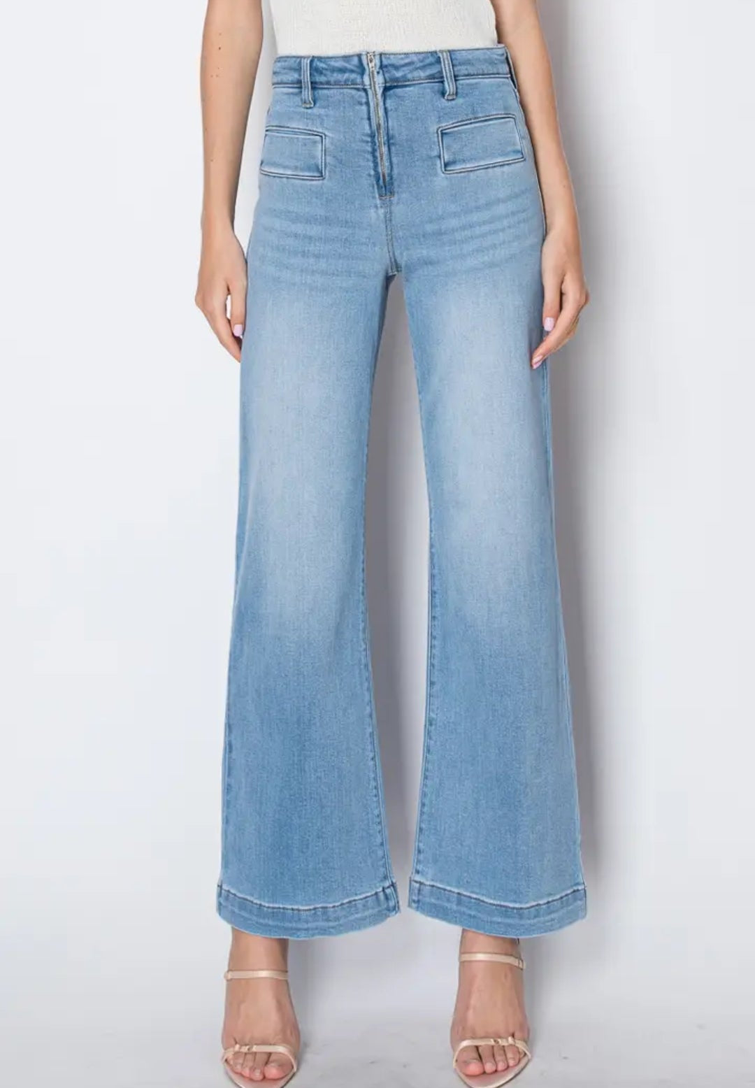 Front Pocket Flare High Rise Jeans