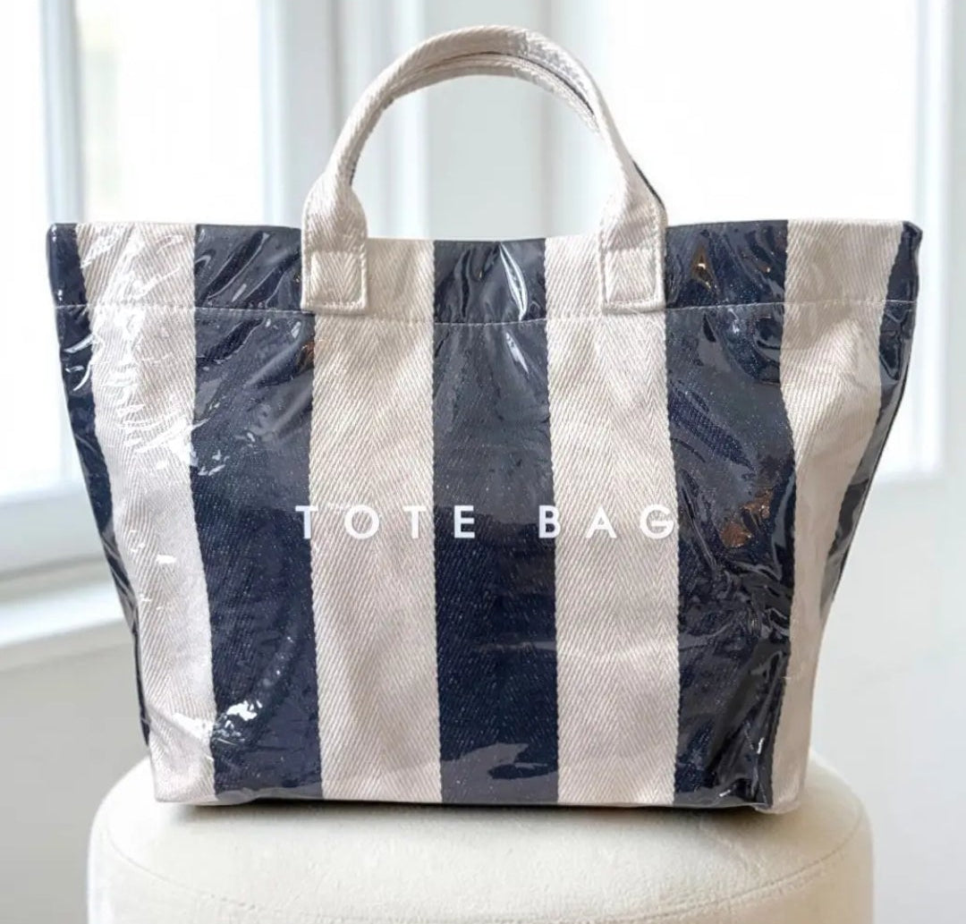 "TOTE BAG" Navy and Beige