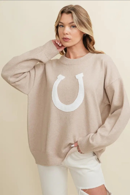 Horse Shoe Pullover Sweater