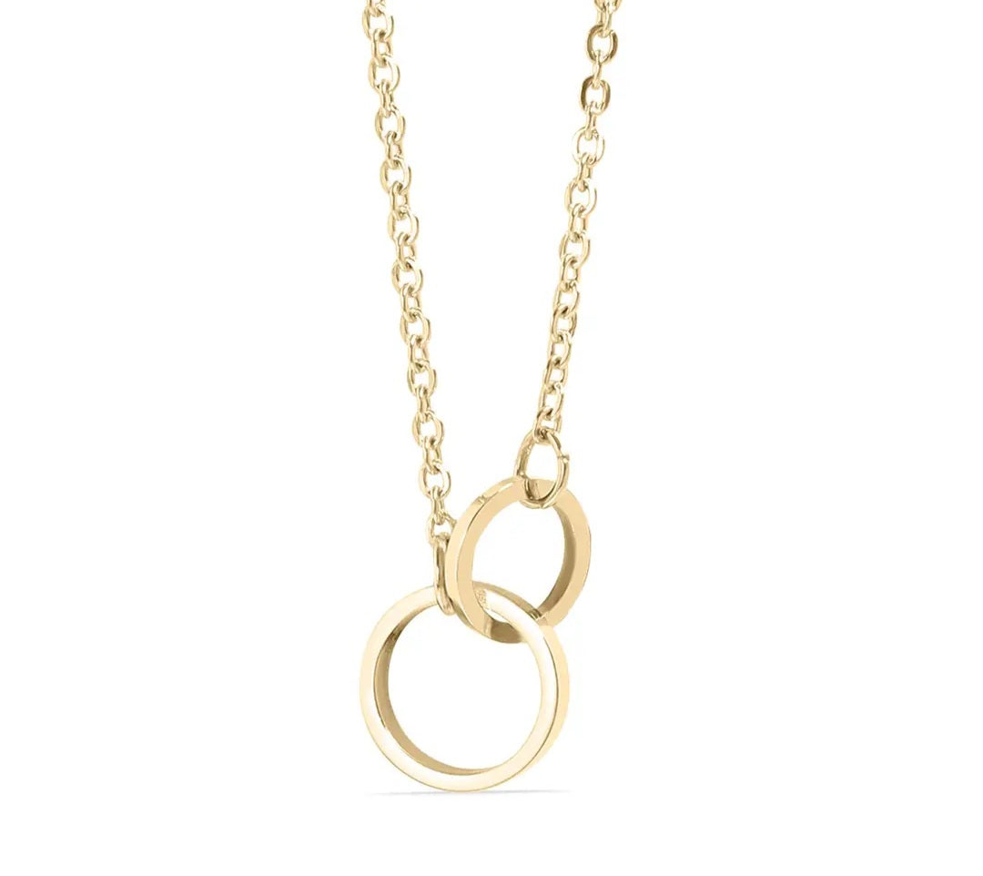 Interlocked Rings Necklace - 18K Gold Pvd Stainless Steel