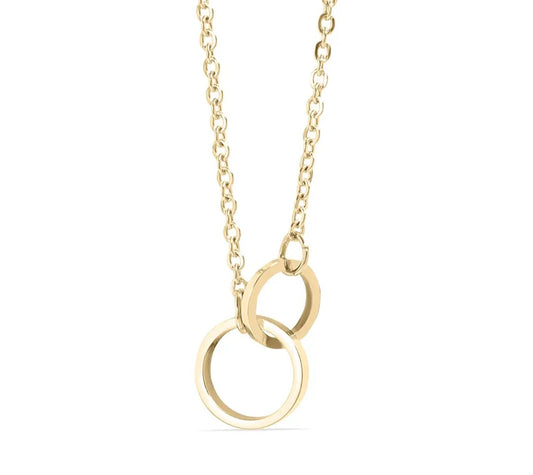 Interlocked Rings Necklace - 18K Gold Pvd Stainless Steel