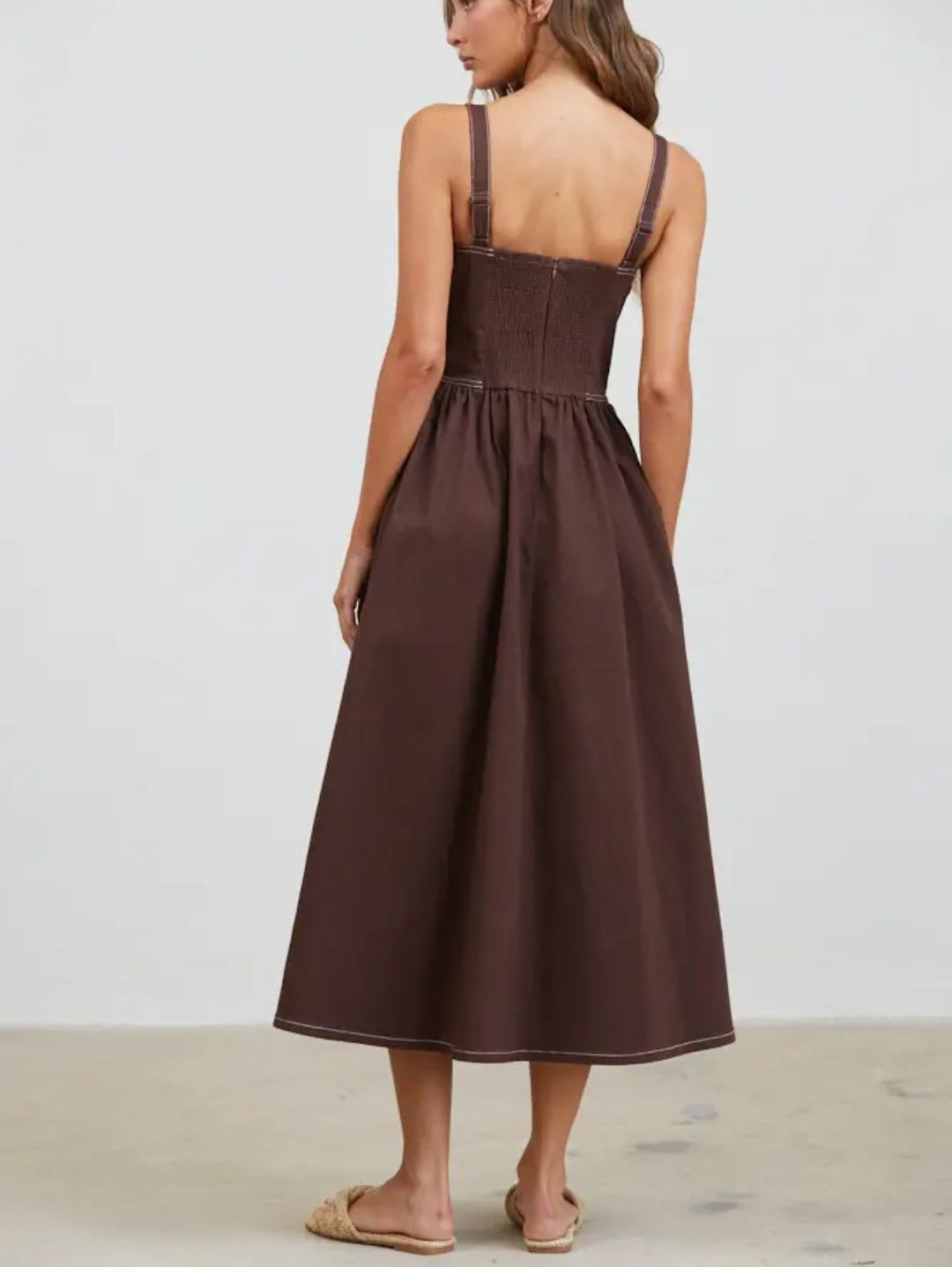 Gemma Stitch Seamed Midi Dress