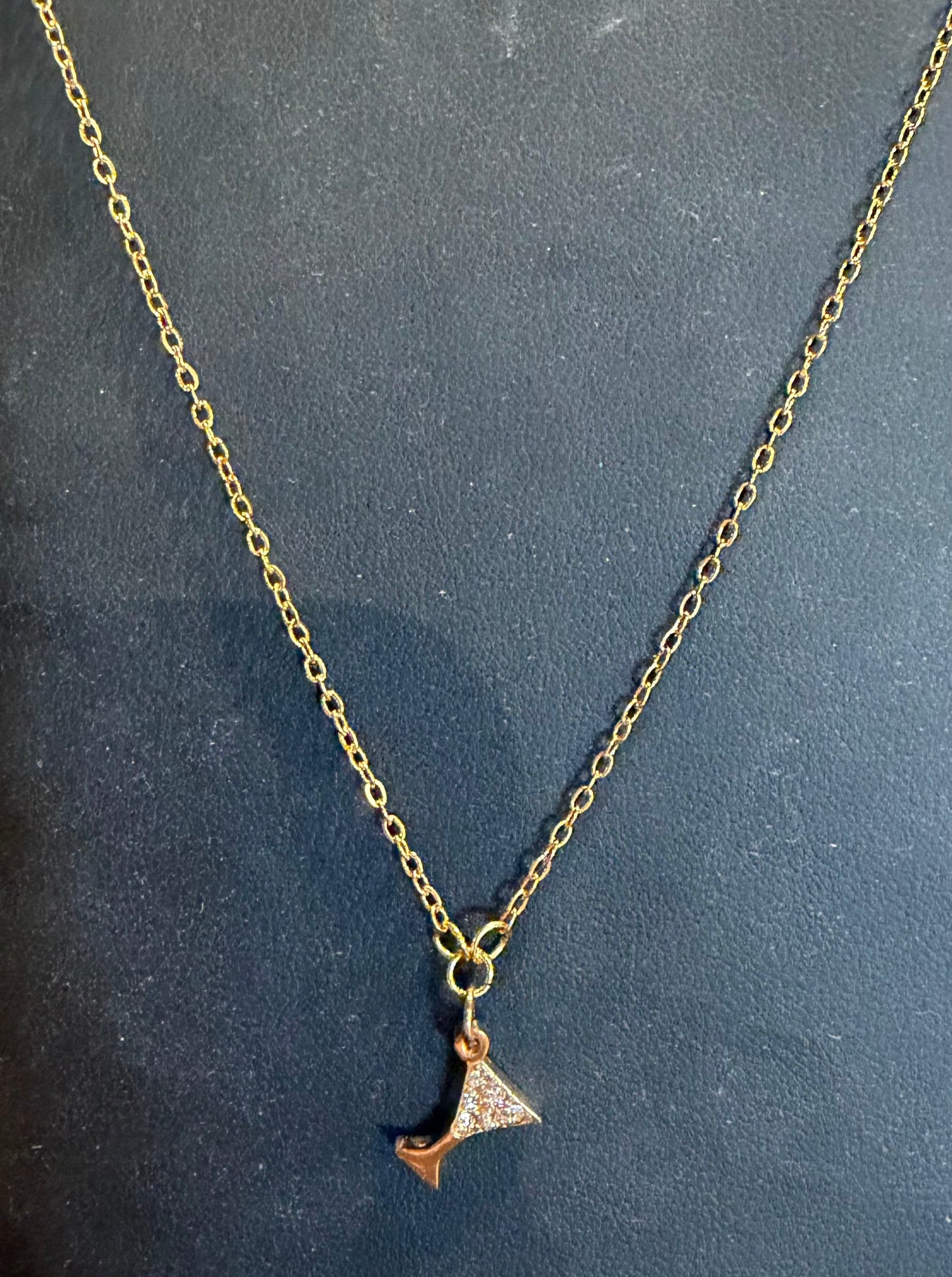Martini Gold Plated Necklace with Gemstones