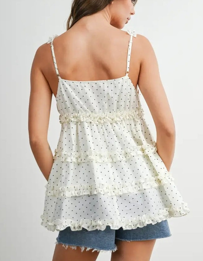 Dotted Swiss Strap Layered Tunic