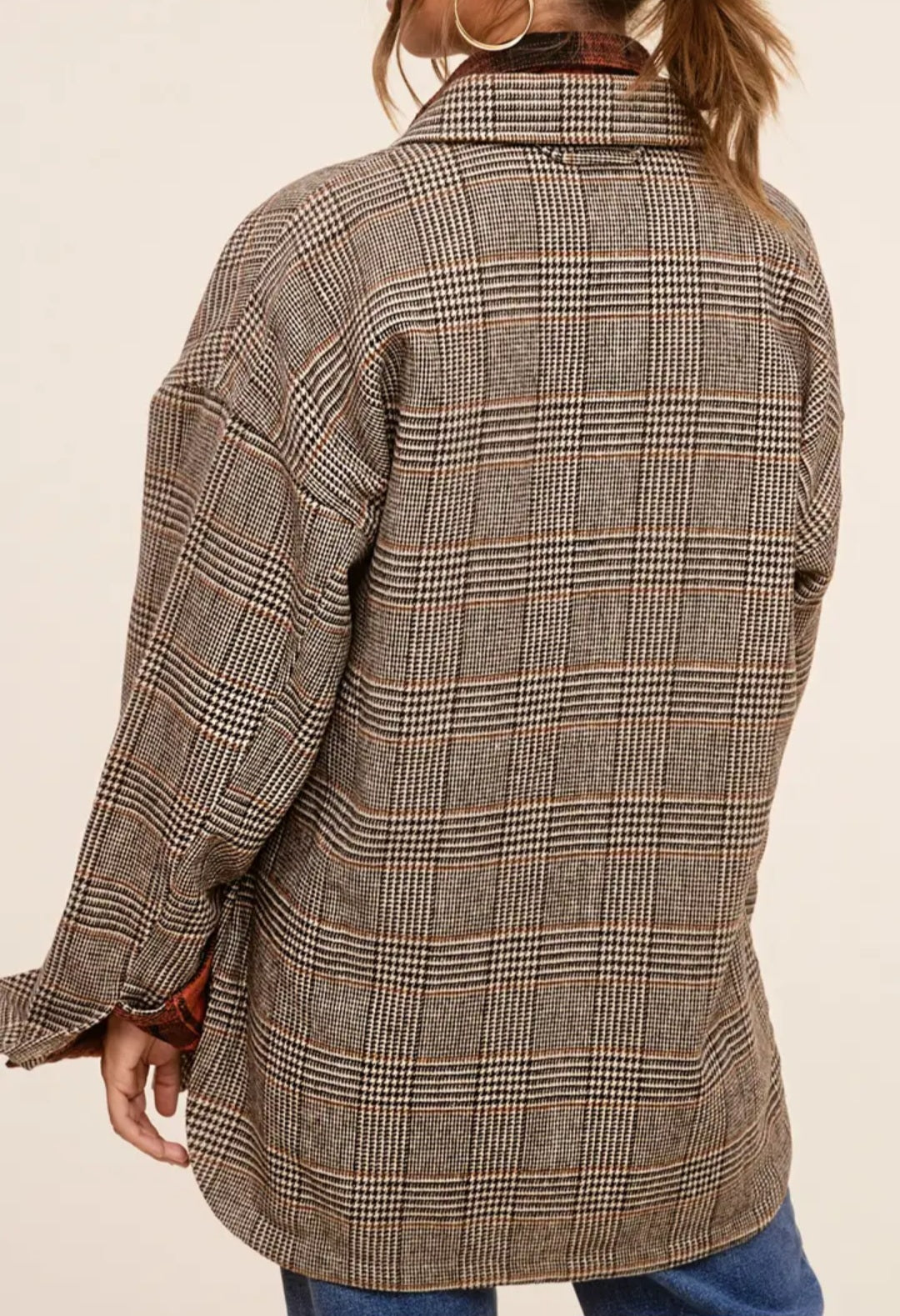 Classic Button Down Brown Plaid Shacket