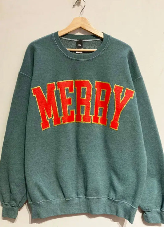 Green Merry Glitter sweatshirt