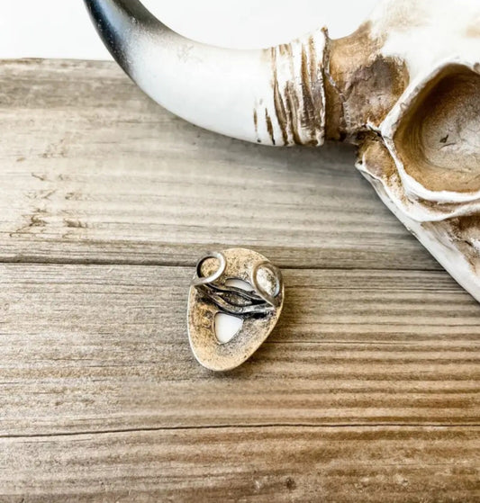 Western Teardrop Stone Cuff Ring