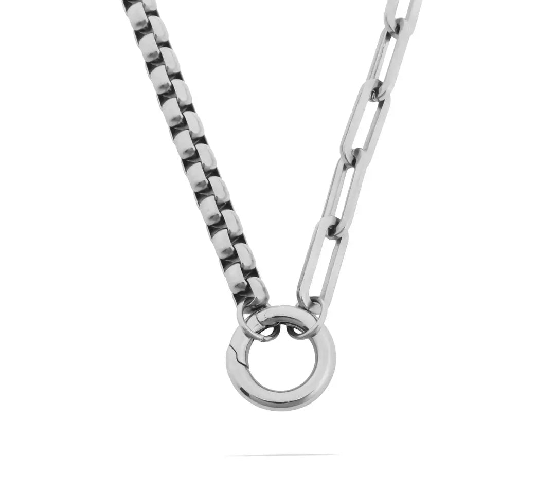 Box Paperclip Charm Holder Necklace