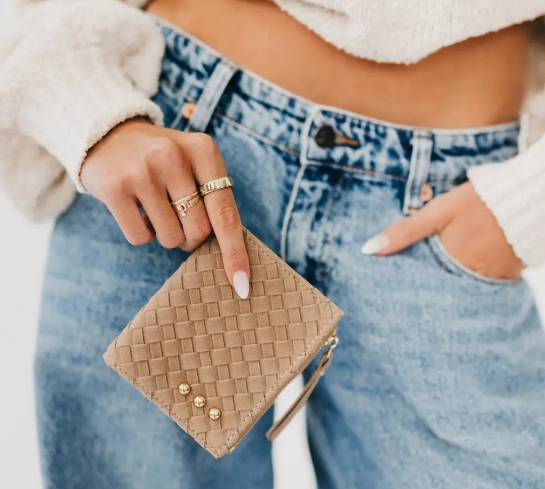 Kate Suede Woven Wallet