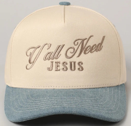 Y'all Need Jesus Lettering Trucker Hat