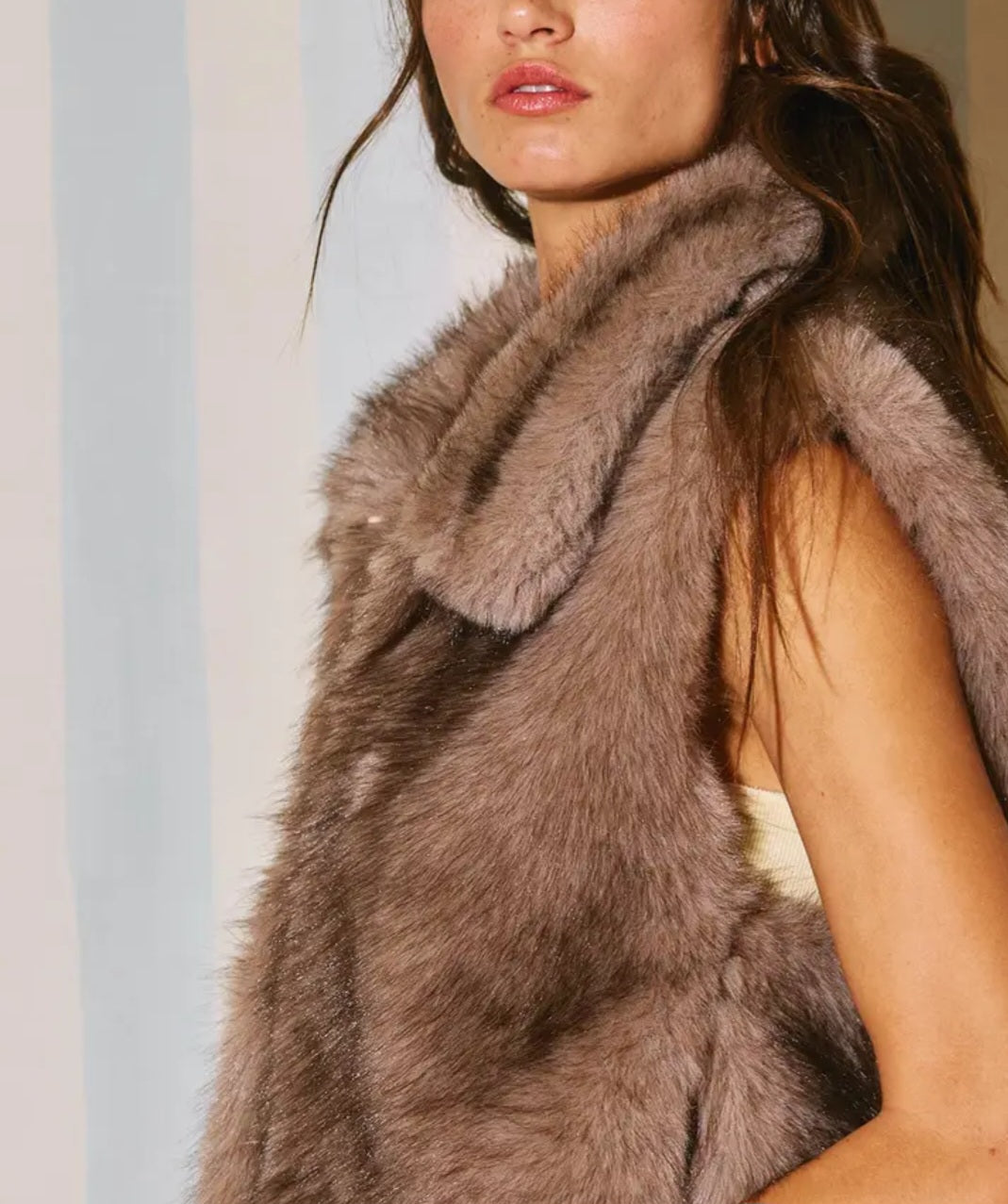 Crop Faux Fur Vest
