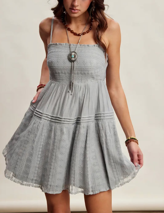 Lace Tiered Mini Dress