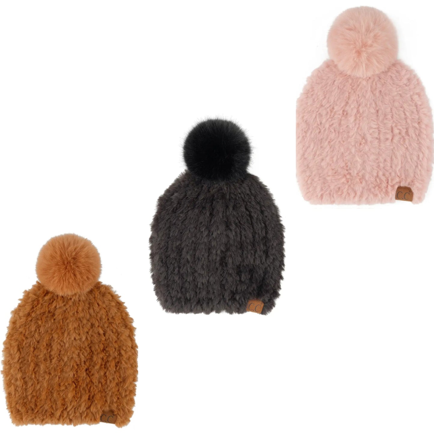 FAUX FUR POM BEANIE by CC