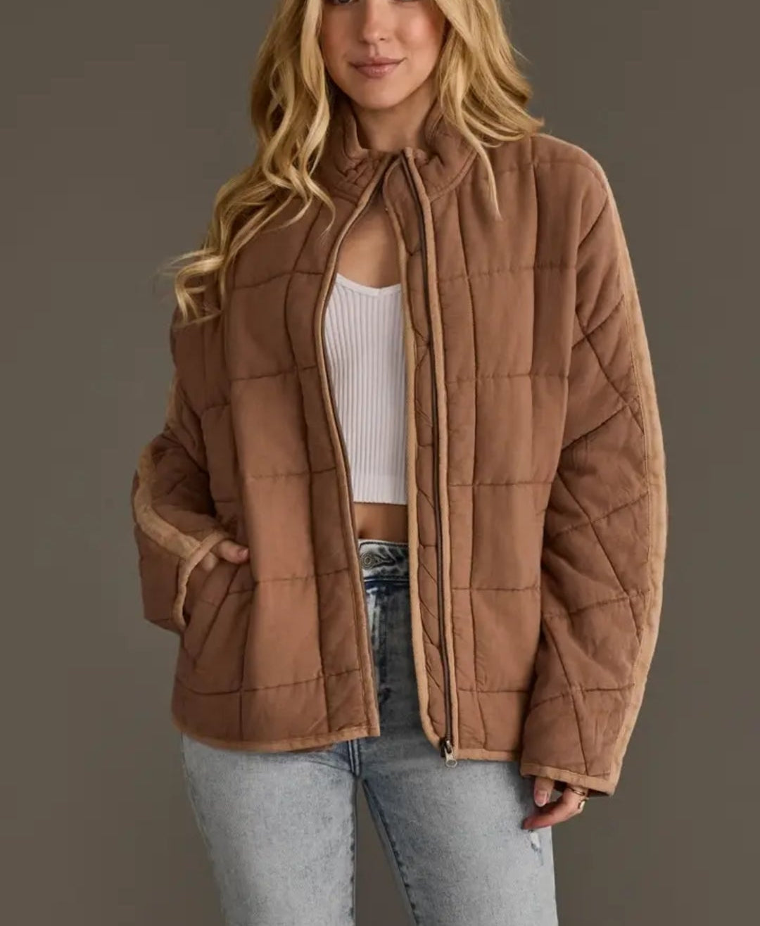 Tan Soft Quilted Jacket