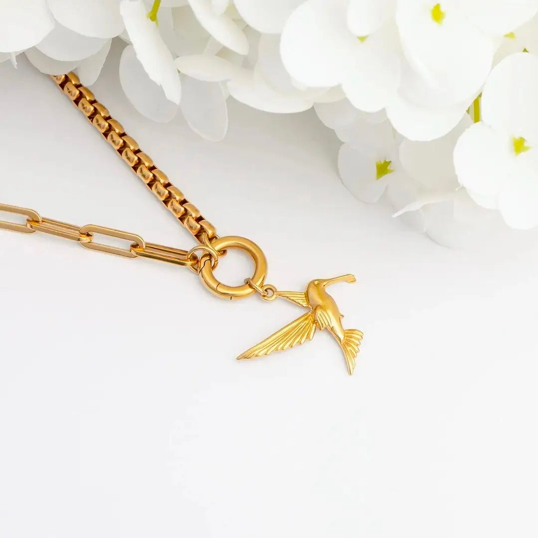 Box Paperclip Charm Holder Necklace
