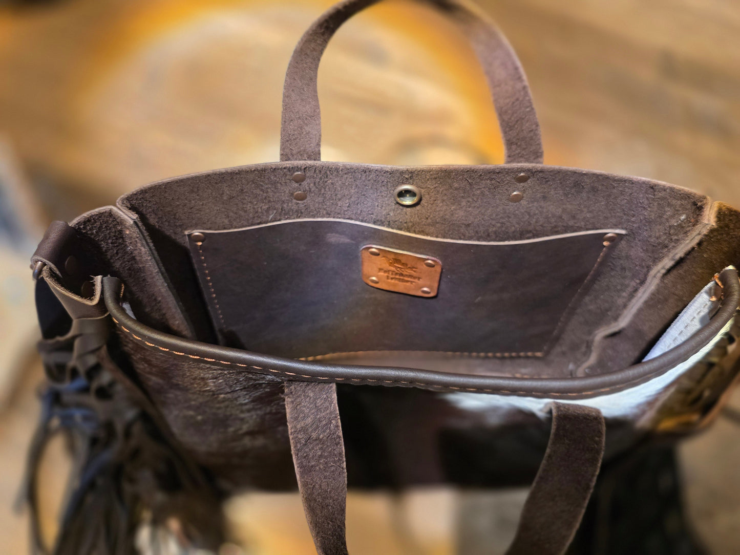 Western Cowhide Fringe Purse