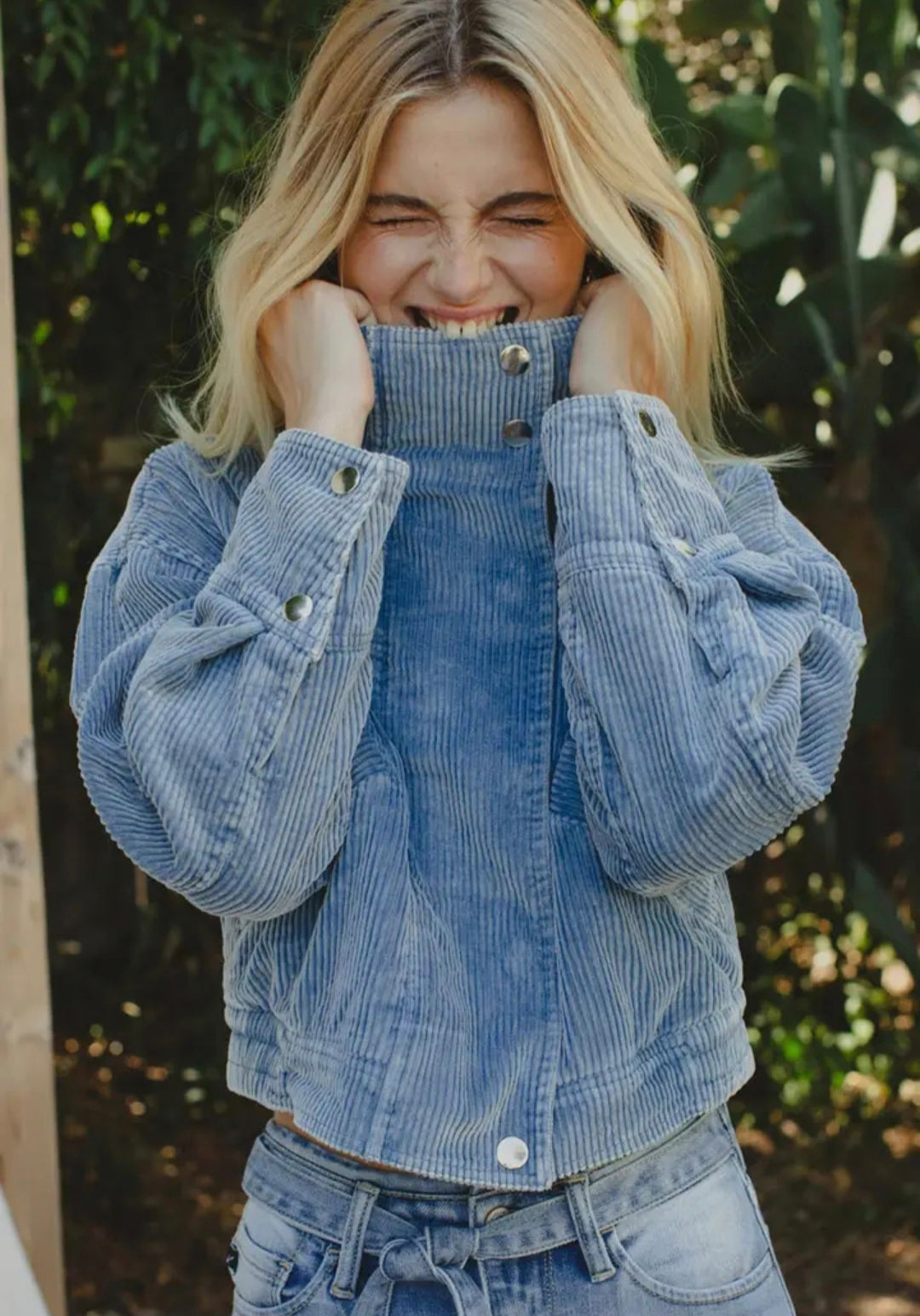 CORDUROY CROPPED BOMBER JACKET