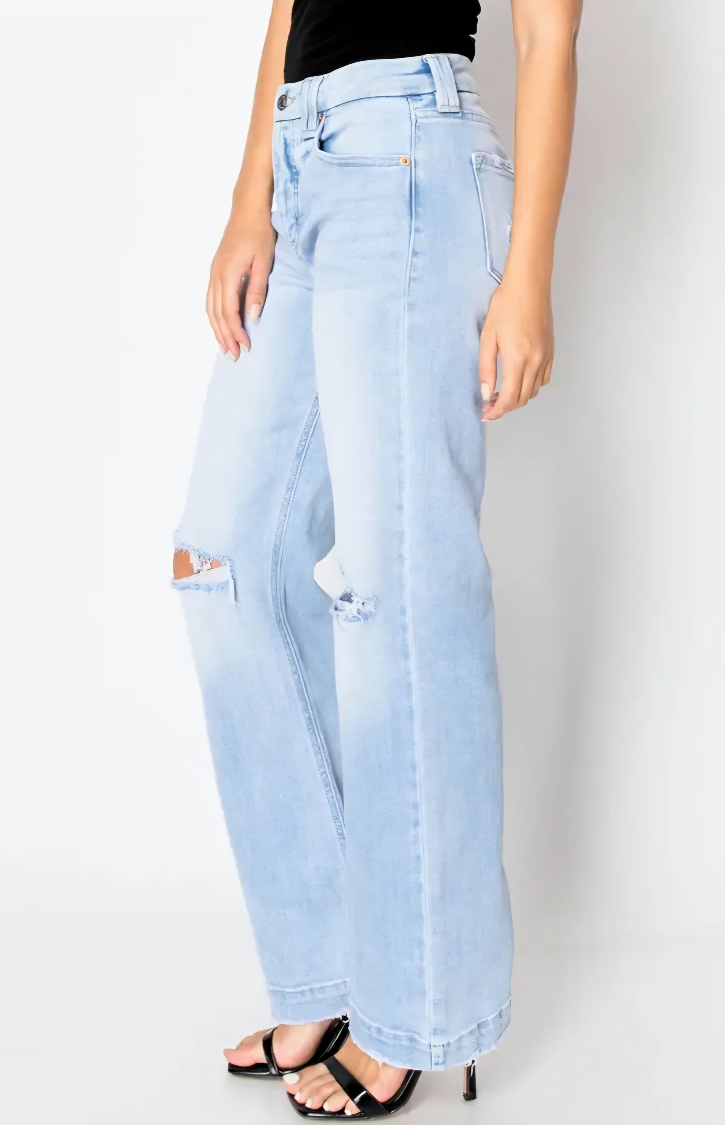 High Rise Relaxed Straight Leg Jeans