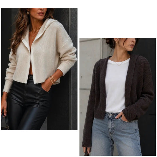 Knit Open Hoodie Cardigan
