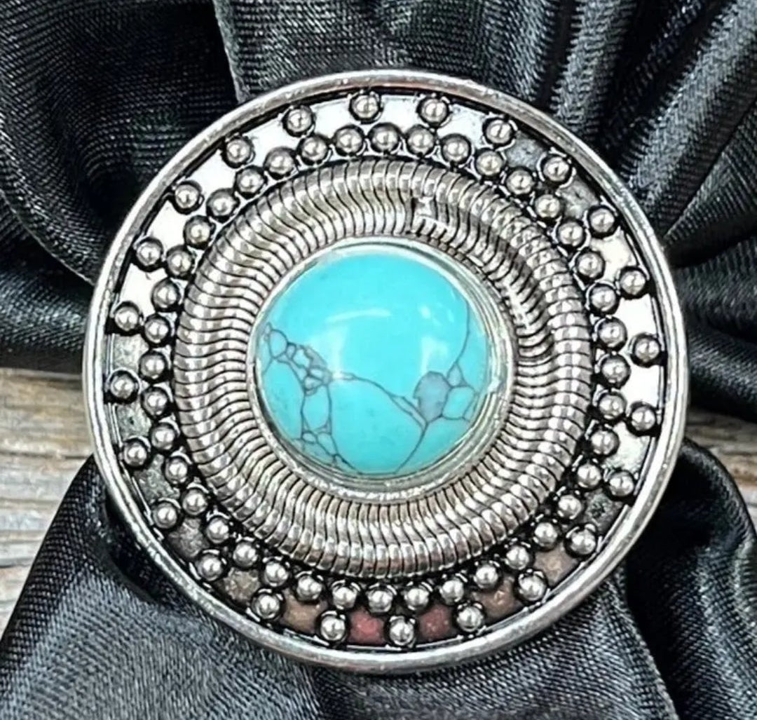 Round Turquoise Wild Rag Slide