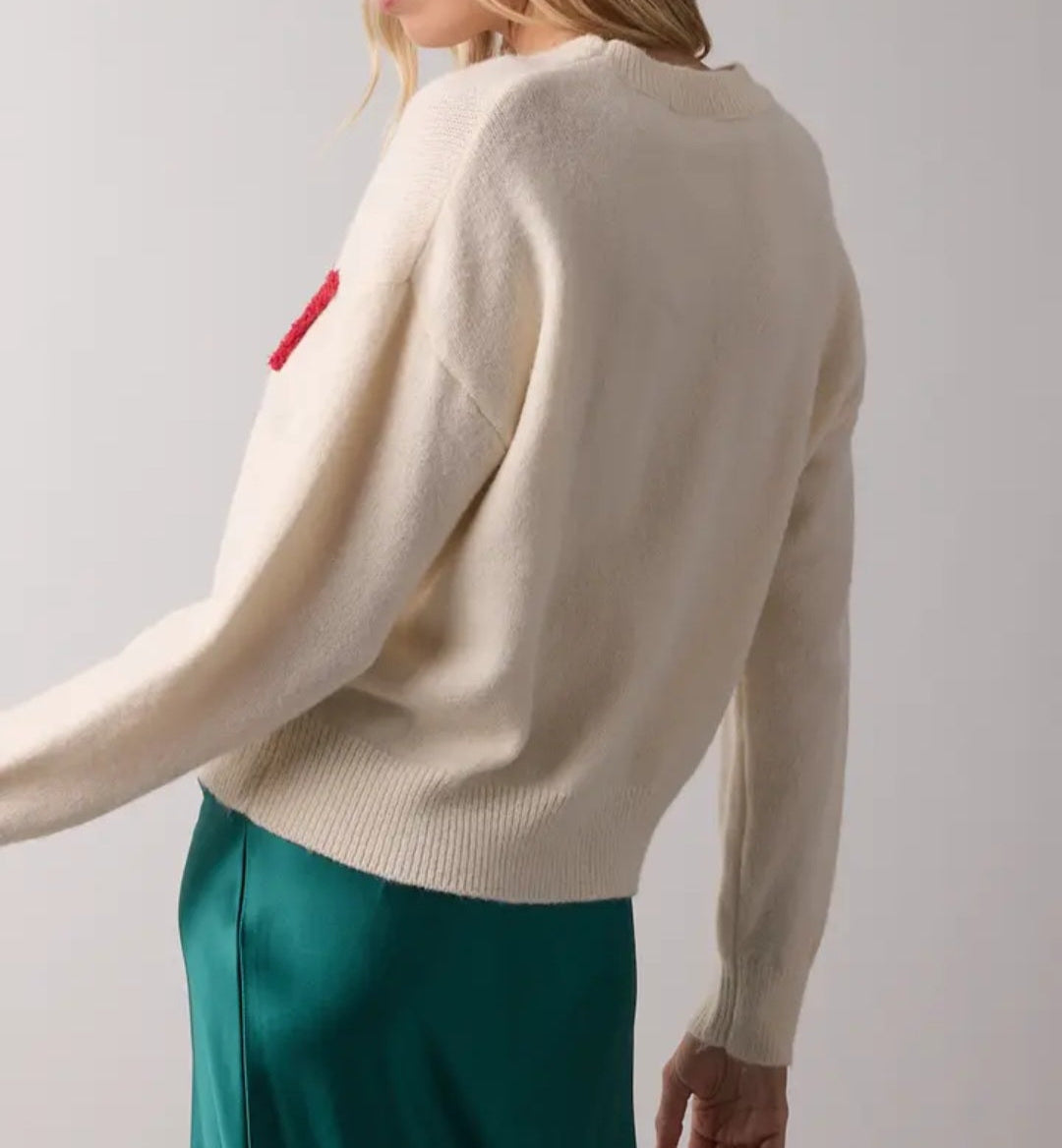 'merry' Fluffy Patch Sweater