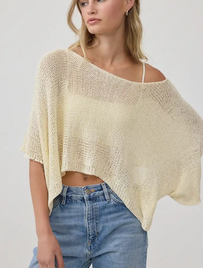 Open Knit Poncho Top