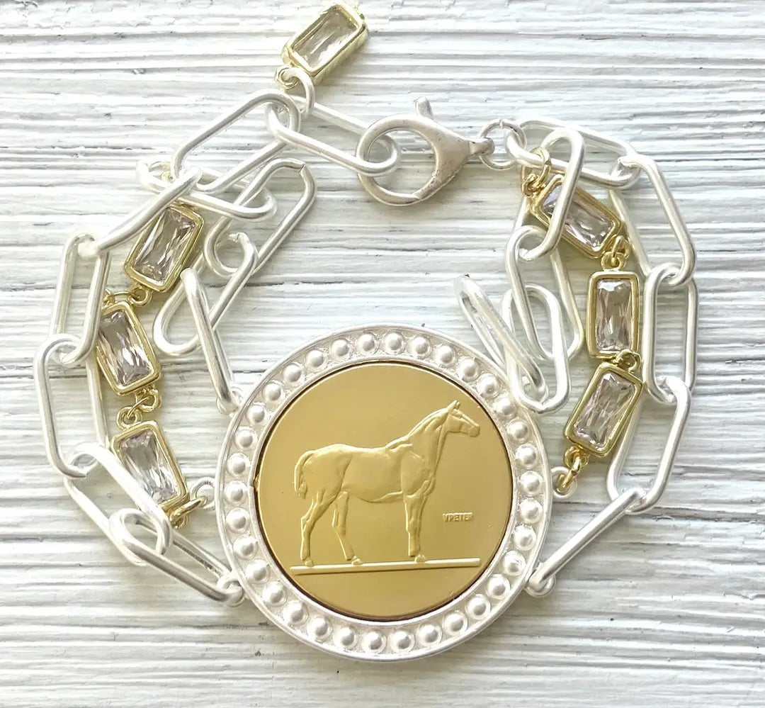 Country Western Horse Coin Bracelet