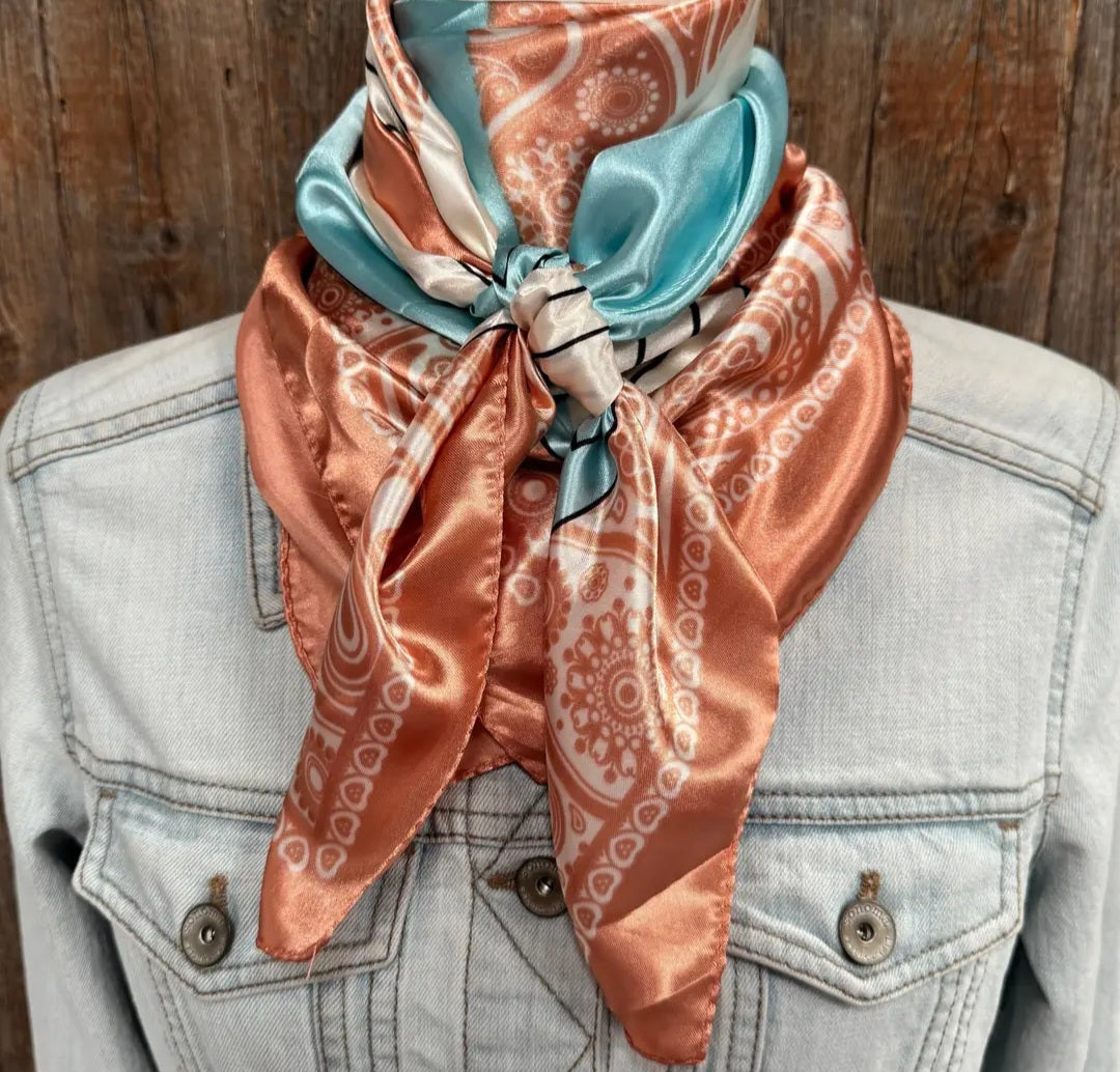 Soft Pink and Blue Paisley Wild Rag / Scarf