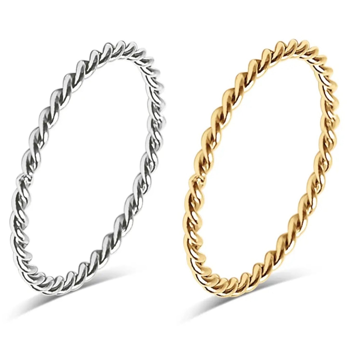 Stainless Steel Braided Stacking Ring / Hypoallergenic