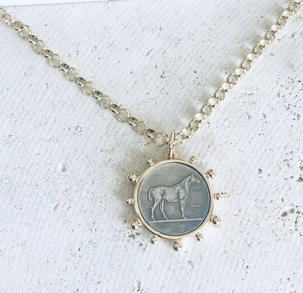 Horse Coin Necklace