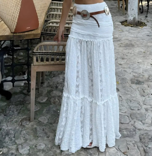 White Lace Maxi Skirt