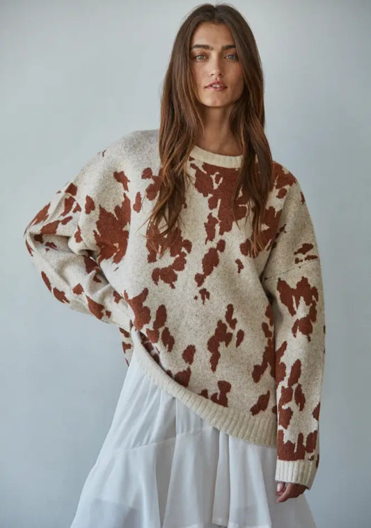Animal Pattern Knit Sweater