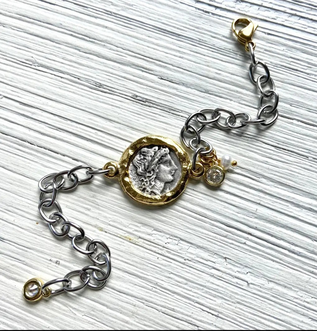 Ancient Coin Charm Metal or Gold